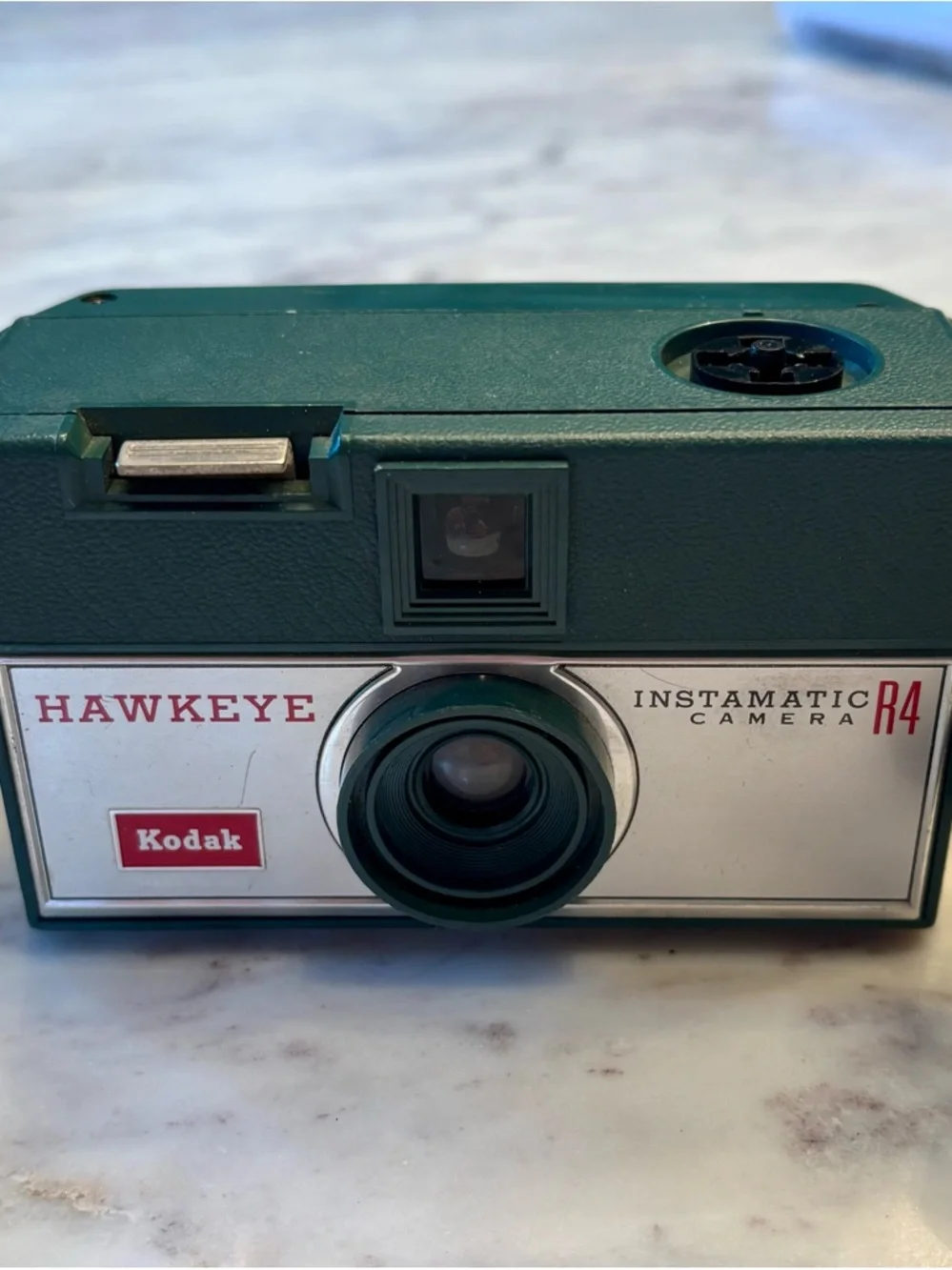 Kodak Hawkeye Instamatic R4 Green and Silver Camera with Wrist Strap